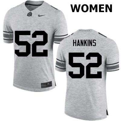 Women's Ohio State Buckeyes #52 Johnathan Hankins Gray Nike NCAA College Football Jersey Fashion AJS6844MR